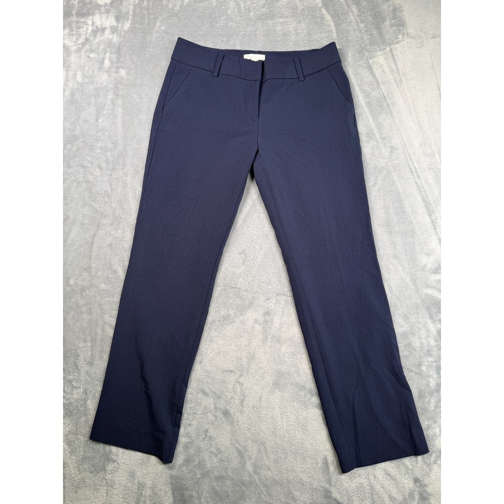New York & Company Navy Blue Stretch Dress Pants Womens 4 Mid Rise Straight Leg